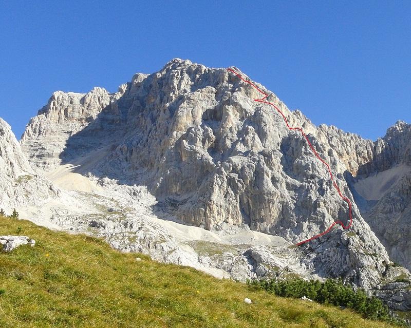 Okvirni potek smeri v Škrlatici